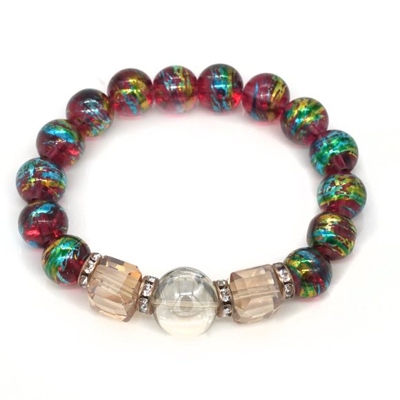 Bracelet with Assorted color light beads. - Picture 2 of 2